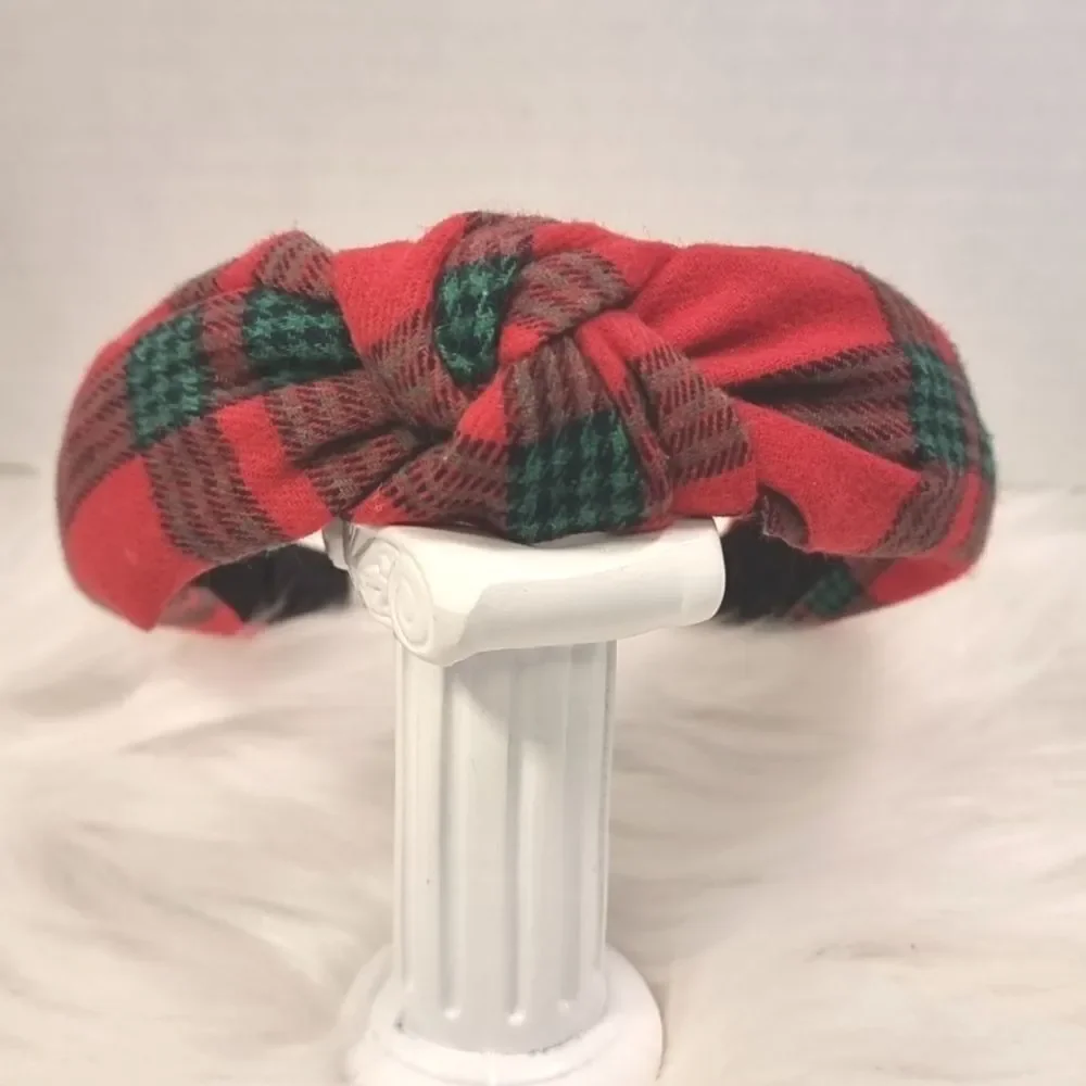 👋 RED GREEN BLACK PLAID CHRISTMAS HEADBAND |  Mix And Match 3/$20